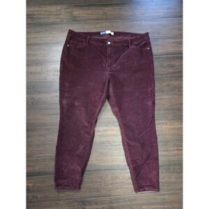 Old Navy Corduroy Pants Plus‎ Size 24 Maroon Rockstar Super Skinny High Rise